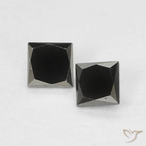 0.14ctw Natürlicher Schwarz Diamant, Quadrat, Lichtundurchlässig
