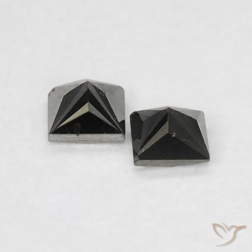 0.14 ct natürliche Schwarz Diamant-Edelsteine, Quadrat, Lichtundurchlässig