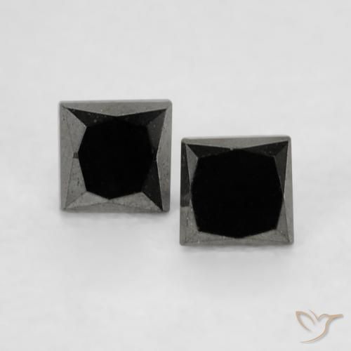0.18ctw Natürlicher Schwarz Diamant, Quadrat, Lichtundurchlässig