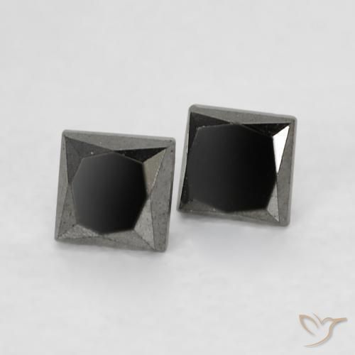 0.18 ct natürliche Schwarz Diamant-Edelsteine, Quadrat, Lichtundurchlässig