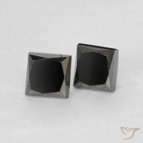 0.13ctw Natürlicher Schwarz Diamant, Quadrat, Lichtundurchlässig