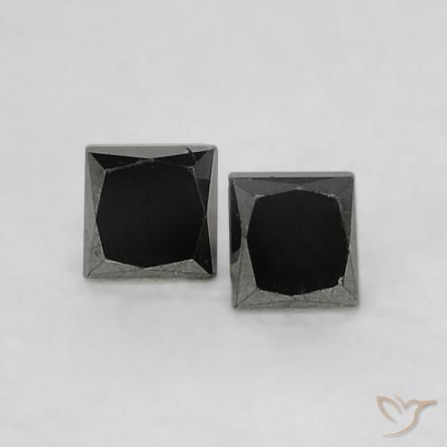 0.13 ct natürliche Schwarz Diamant-Edelsteine, Quadrat, Lichtundurchlässig