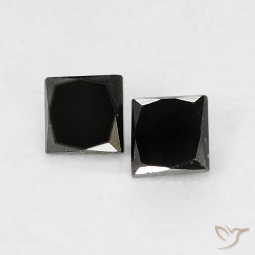 0.10ctw Natürlicher Schwarz Diamant, Quadrat, Lichtundurchlässig