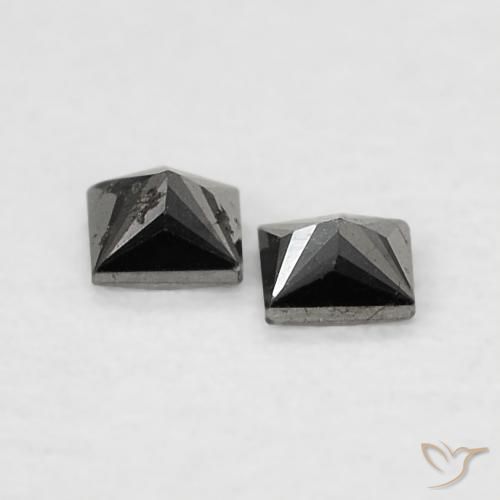 0.10 ct natürliche Schwarz Diamant-Edelsteine, Quadrat, Lichtundurchlässig