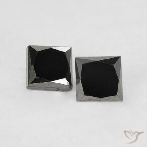 0.14ctw Natürlicher Schwarz Diamant, Quadrat, Lichtundurchlässig