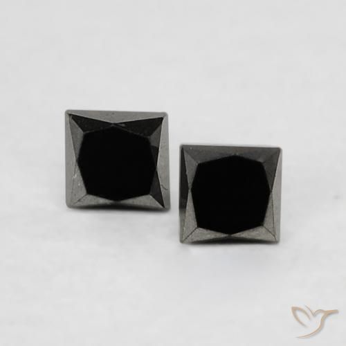0.14ctw Natürlicher Schwarz Diamant, Quadrat, Lichtundurchlässig