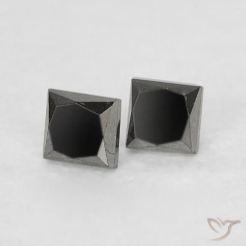 0.14 ct natürliche Schwarz Diamant-Edelsteine, Quadrat, Lichtundurchlässig