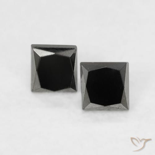 0.15ctw Natürlicher Schwarz Diamant, Quadrat, Lichtundurchlässig