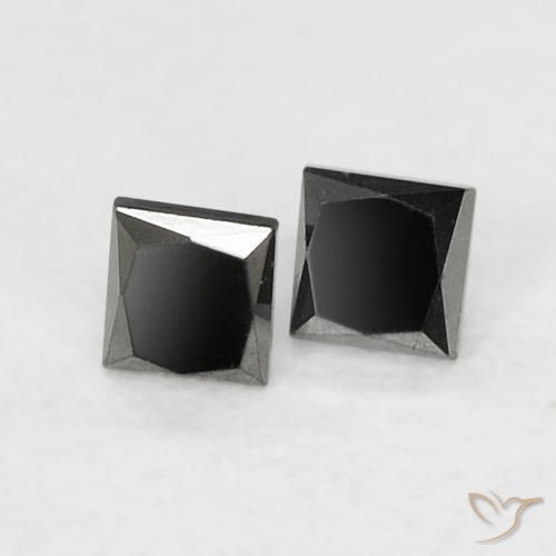 0.15 ct natürliche Schwarz Diamant-Edelsteine, Quadrat, Lichtundurchlässig
