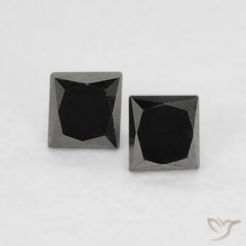 0.12ctw Natürlicher Schwarz Diamant, Quadrat, Lichtundurchlässig
