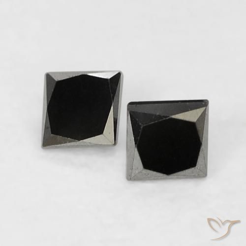 0.14ctw Natürlicher Schwarz Diamant, Quadrat, Lichtundurchlässig