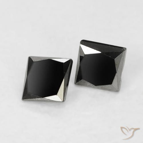 0.14 ct natürliche Schwarz Diamant-Edelsteine, Quadrat, Lichtundurchlässig