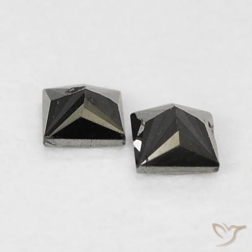0.14 ct natürliche Schwarz Diamant-Edelsteine, Quadrat, Lichtundurchlässig
