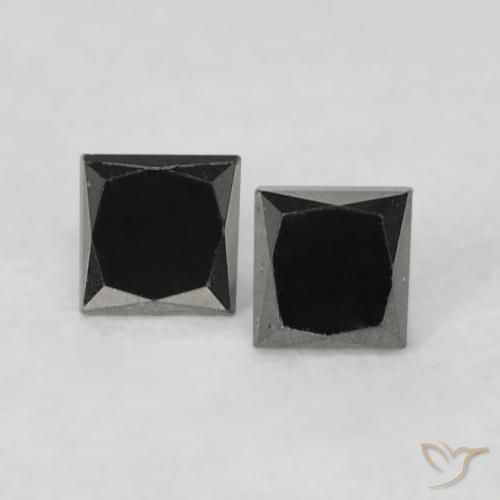 0.17ctw Natürlicher Schwarz Diamant, Quadrat, Lichtundurchlässig