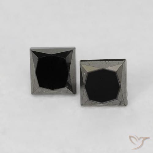 0.15ctw Natürlicher Schwarz Diamant, Quadrat, Lichtundurchlässig