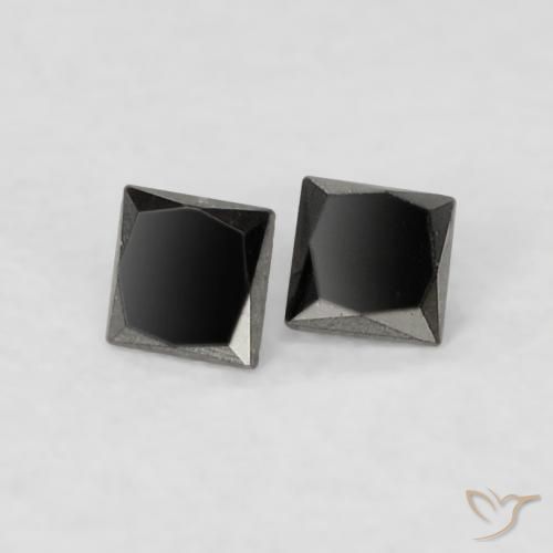 0.09ctw Natürlicher Schwarz Diamant, Quadrat, Lichtundurchlässig