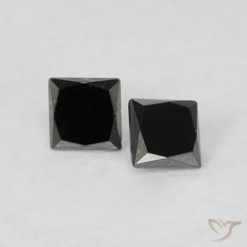 0.09 ct natürliche Schwarz Diamant-Edelsteine, Quadrat, Lichtundurchlässig