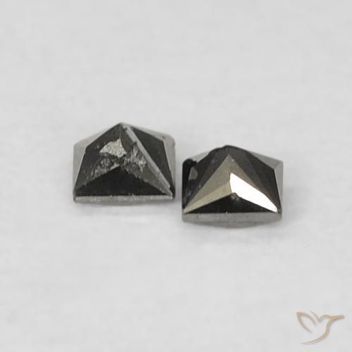 0.09 ct natürliche Schwarz Diamant-Edelsteine, Quadrat, Lichtundurchlässig