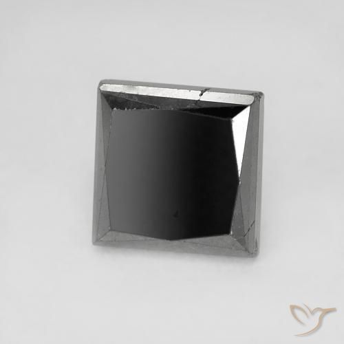 9,17 ctw natürlicher Schwarz Diamant, Quadrat, Lichtundurchlässig