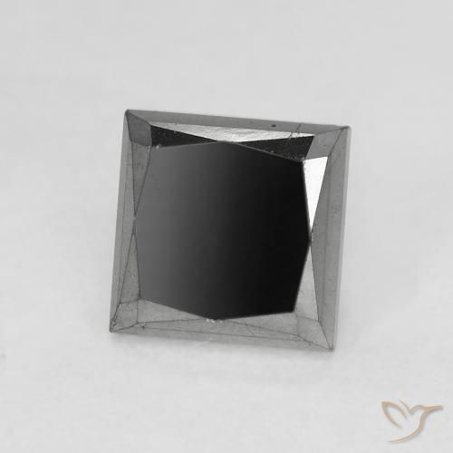 9,17 ctw natürlicher Schwarz Diamant, Quadrat, Lichtundurchlässig