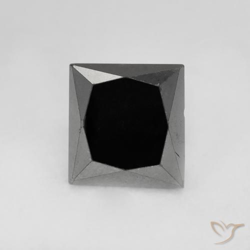 0.99ct Natürlicher Schwarz Diamant, Quadrat, Lichtundurchlässig