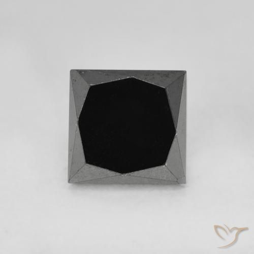 0.98ct Natürlicher Schwarz Diamant, Quadrat, Lichtundurchlässig, Photo A