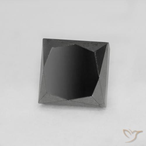 9,17 ctw natürlicher Schwarz Diamant, Quadrat, Lichtundurchlässig
