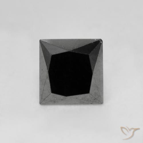 1.04ct Natürlicher Schwarz Diamant, Quadrat, Lichtundurchlässig