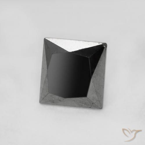 9,17 ctw natürlicher Schwarz Diamant, Quadrat, Lichtundurchlässig