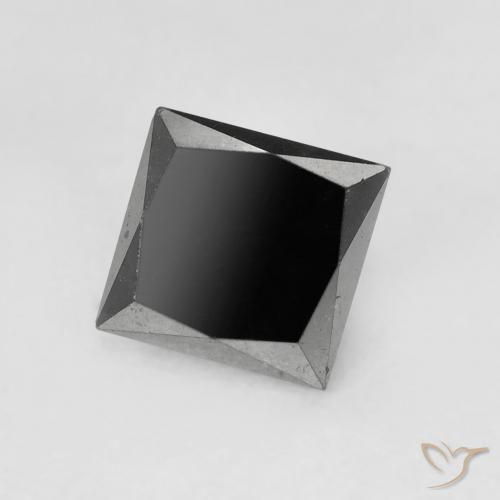 9,17 ctw natürlicher Schwarz Diamant, Quadrat, Lichtundurchlässig