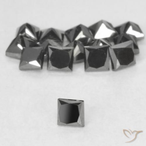 9,17 ctw natürlicher Schwarz Diamant, Quadrat, Lichtundurchlässig