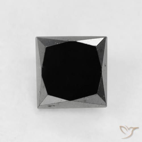 0.29ct Natürlicher Schwarz Diamant, Quadrat, Lichtundurchlässig
