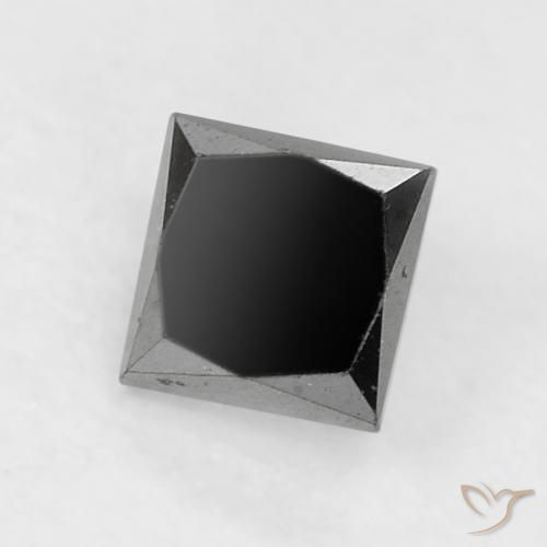 9,17 ctw natürlicher Schwarz Diamant, Quadrat, Lichtundurchlässig