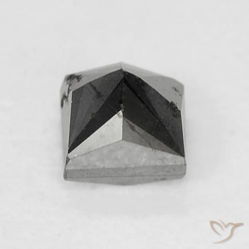 9,17 ctw natürlicher Schwarz Diamant, Quadrat, Lichtundurchlässig