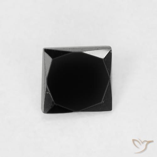 9,17 ctw natürlicher Schwarz Diamant, Quadrat, Lichtundurchlässig