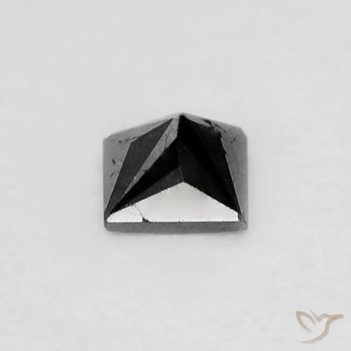 9,17 ctw natürlicher Schwarz Diamant, Quadrat, Lichtundurchlässig