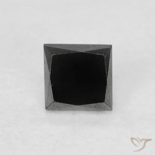 0.18ct Natürlicher Schwarz Diamant, Quadrat, Lichtundurchlässig