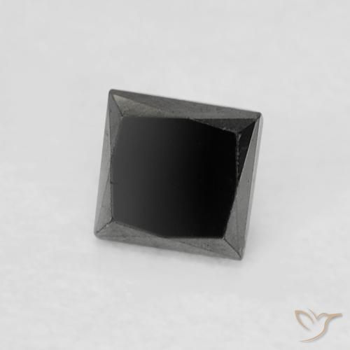 9,17 ctw natürlicher Schwarz Diamant, Quadrat, Lichtundurchlässig