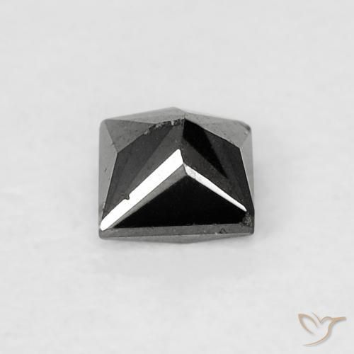 9,17 ctw natürlicher Schwarz Diamant, Quadrat, Lichtundurchlässig