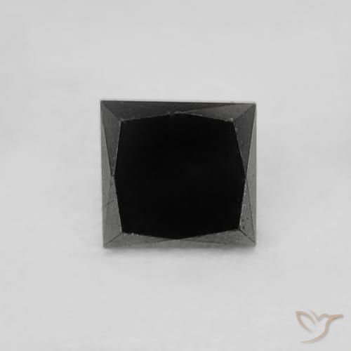0.18ct Natürlicher Schwarz Diamant, Quadrat, Lichtundurchlässig