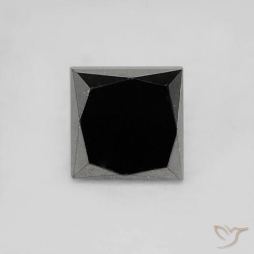 0.20ct Natürlicher Schwarz Diamant, Quadrat, Lichtundurchlässig