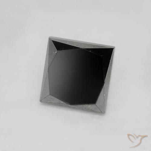 9,17 ctw natürlicher Schwarz Diamant, Quadrat, Lichtundurchlässig