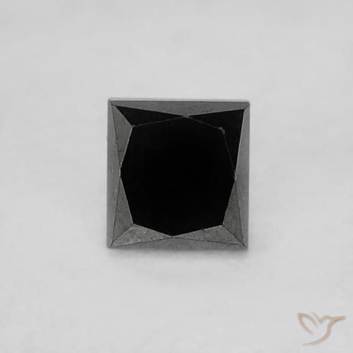 0,19 ctw natürlicher schwarzer Diamant, Quadrat, Lichtundurchlässig