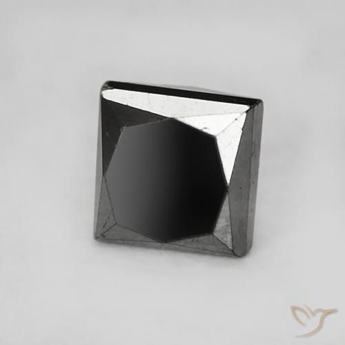 9,17 ctw natürlicher Schwarz Diamant, Quadrat, Lichtundurchlässig