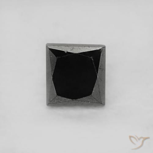 0.07ct Natürlicher Schwarz Diamant, Quadrat, Lichtundurchlässig