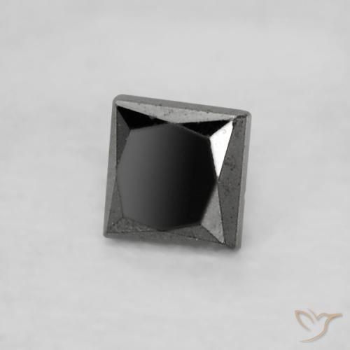 9,17 ctw natürlicher Schwarz Diamant, Quadrat, Lichtundurchlässig