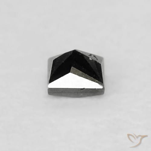 9,17 ctw natürlicher Schwarz Diamant, Quadrat, Lichtundurchlässig