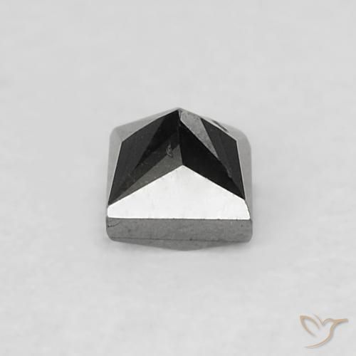 9,17 ctw natürlicher Schwarz Diamant, Quadrat, Lichtundurchlässig