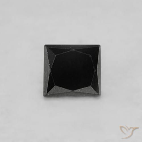 0.07ct Natürlicher Schwarz Diamant, Quadrat, Lichtundurchlässig