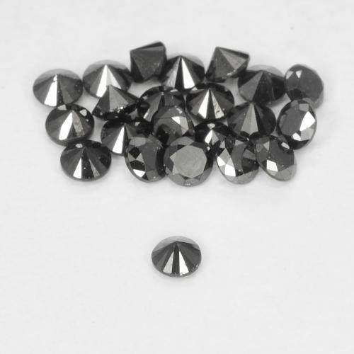 9,17 ctw natürlicher Schwarz Diamant, Runden, Lichtundurchlässig
